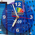 Календарь с встроенными часами - впаянный циферблат, белые стрелки для календарей
